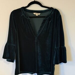 Boden Deep Green Velvet Blouse